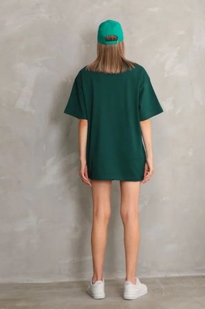 Regular Fit Tişört Bisiklet Yaka Yazlık Kısa Kol Basıc T-Shirt - Yeşil