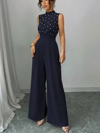 Kadın Balıkçı Yaka Kolsuz Incili Beli Kuşaklı Uzun Janjan Tulum