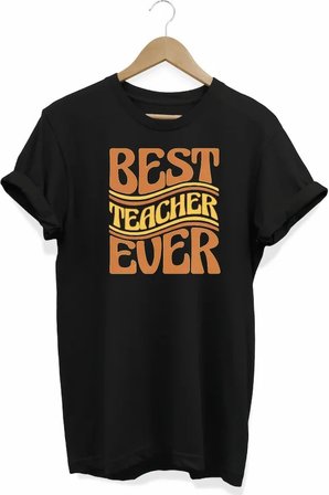 24 Kasım Öğretmenler Günü Hediye Baskılı Oversize Bisiklet Yaka T-shirt - Siyah