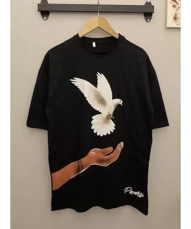 Dijital Baskılı T-Shirt - Siyah