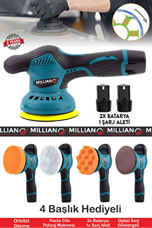 58 V Orbital 6 Kademeli Otomatik Şanzıman Devir Ayarlı Zımpara Cila Pasta Parlatma Polisaj Makinesi