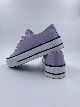 Unisex Yüksek Taban Sneaker Spor Ayakkabı Lila