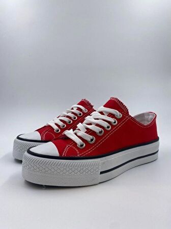 Unisex Yüksek Taban Sneaker Spor Ayakkabı Kırmızı