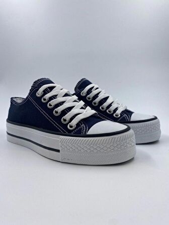 Unisex Yüksek Taban Sneaker Spor Ayakkabı Lacivert