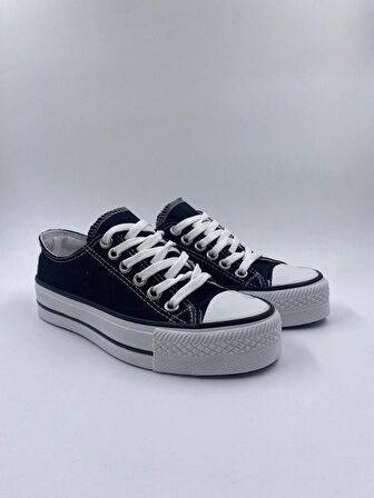 Unisex Yüksek Taban Sneaker Spor Ayakkabı Siyah