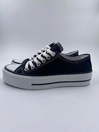 Unisex Yüksek Taban Sneaker Spor Ayakkabı Siyah