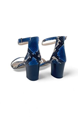 Lilac Mavi Kadın Tek Bantlı Şık Ve Zarif Topuklu Ayakkabı