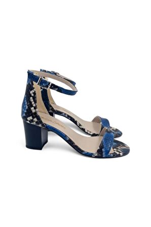 Lilac Mavi Kadın Tek Bantlı Şık Ve Zarif Topuklu Ayakkabı