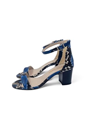 Lilac Mavi Kadın Tek Bantlı Şık Ve Zarif Topuklu Ayakkabı