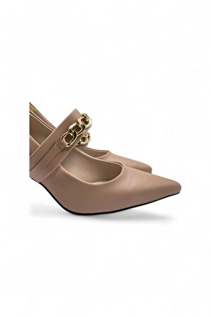 Lenora Bej Şık Ve Zarif Kadın Topuklu Ayakkabı