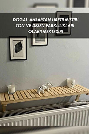 Montajsız Petek Üstü Raf, Ahşap Petek Üstü Dresuar, Kalorifer Üstü Kitaplık & Dresuar Raf 80 x 18 CM