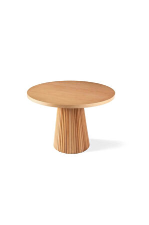 Milas Natural Ahşap Bohem Yemek Masası 120x120