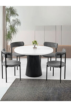 Milas Natural Ahşap Bohem Yemek Masası 120x120