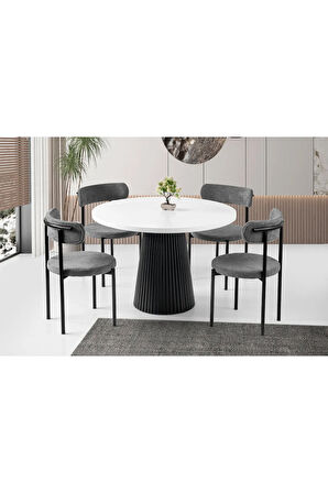 Milas Natural Ahşap Bohem Yemek Masası 120x120