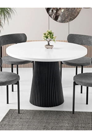 Milas Natural Ahşap Bohem Yemek Masası 120x120