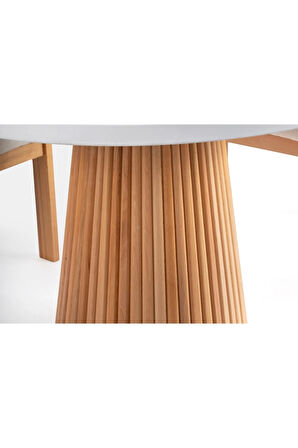 Milas Natural Ahşap Bohem Yemek Masası 90x90