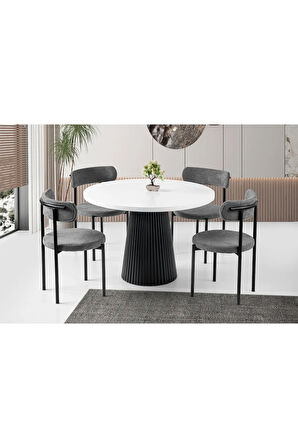 Milas Natural Ahşap Bohem Yemek Masası 110x110