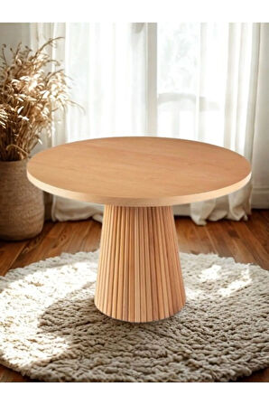 Milas Natural Ahşap Bohem Yemek Masası 130x130