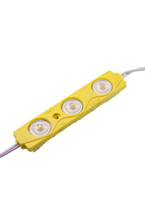 10 Adet 12V 1,5W 3 Ledli Mercekli Parmak Led Modül Amber Turuncu