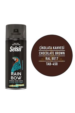 Selsil Rainbow Akrilik Sprey Boya Çikolata Kahve RAL 8017 400 Ml