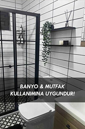 Siyah Duvar Rafı ,1 Adet Dekoratif Uçan Raf , Gizli Montajlı Şık Duvar Rafı 50 cm