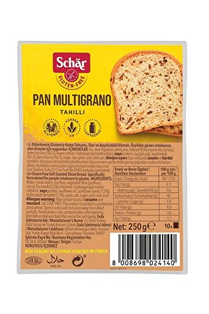 Pan Multigrano Glutensiz Ketenli Ayçekirdekli Ekmek 250 gr (4 ADET)