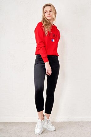 Kadın Kadife Kışlık Likralı Tayt