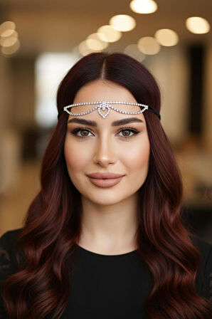 Accessories Zirkon Taşlı Saç Aksesuarı, Gelin Tacı, Nişan Nikâh Kına Saç Aksesuarı, Alınlık