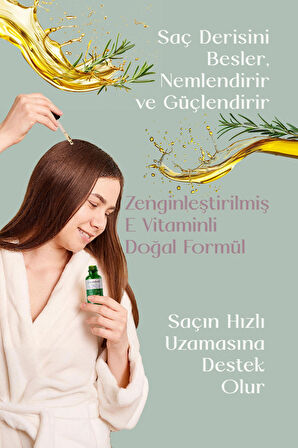 Saç Dökülmesi ve Yıpranmış Saçlar için Güçlendirici Biberiye Saç Bakım Serumu ( E-Vitaminli) 50 ml