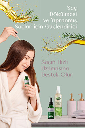 Biberiye Saç Bakım Seti Yansı  - Saç Dökülmesi ve Yıpranmış Saçlar için Güçlendirici Biberiye Saç Bakım Serumu ( E-Vitaminli) 50 ml