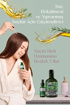 Biberiye Saç Bakım Seti Zarafet - Saç Dökülmesi ve Yıpranmış Saçlar için Güçlendirici Biberiye Saç Bakım Serumu ( E-Vitaminli) 50 ml + Biberiye Yağı 10 