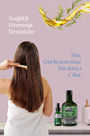 Biberiye Saç Bakım Seti Zarafet - Saç Dökülmesi ve Yıpranmış Saçlar için Güçlendirici Biberiye Saç Bakım Serumu ( E-Vitaminli) 50 ml + Biberiye Yağı 10 