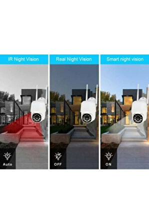 360° Yönlendirilebilir Wifi Ip Su Geçirmez Dış Mekan Kamerası 30 Ledli 4 Antenli 5 Mp