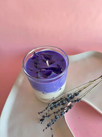 Lavender Latte Mum - Lavanta Kokulu Dekoratif Soya Mumu