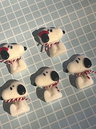 2'li Snoopy Şekilli Buhurdanlık Mum - El Yapımı Vanilya Esanslı Soya Mumu