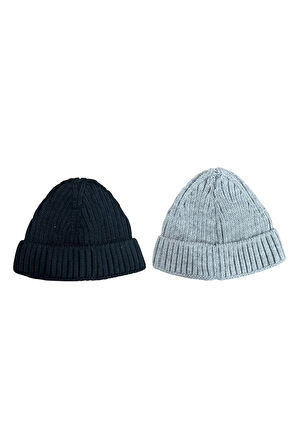 Unisex Triko Kısa Açık Gri Renkli Takke Bere