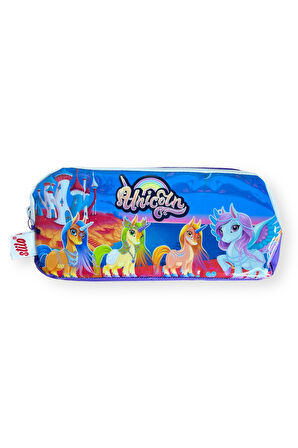 İlkokul Çanta Seti, Kız Çocuk Okul Çantası ve Kalem Kutusu, Unicorn Desenli Kalem Çantası, Kalem ve Kırtasiye Malzemeleri