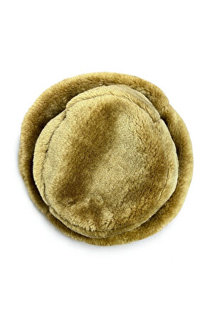 Kadın Plüş Bucket Şapka, Kadife Yumuşak Dokulu, Sarı