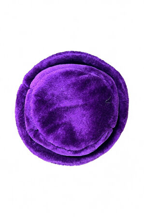 Kadın Mor Kadife Fötr Şapka, Peluş Kumaş, Klasik Stil
