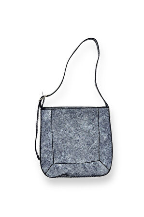 Kot Kumaş Omuz Çantası, Gri Denim, Ayarlanabilir Askılı