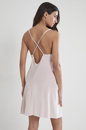 Kadın Kadife Saten Gecelik - 840 Mist