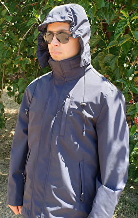 Su Geçirmez Mont (Özel Membranlı Kumaş, Çıkarılabilir Kapüşon ve Kapitone Yelek)