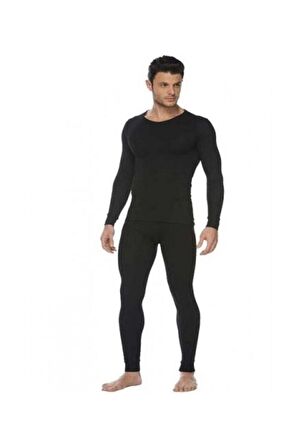 Erkek Siyah Termal Alt-üst Takım