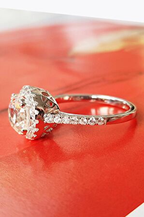 0.75 CT. G COLOR TEKTAŞ GÜMÜŞ YÜZÜK