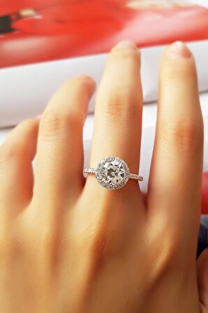 0.75 CT. G COLOR TEKTAŞ GÜMÜŞ YÜZÜK