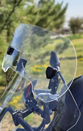 Hero Uyumlu Deflektör Rüzgar Saptırıcı Siperlik Şeffaf Motor Camı Cam Uzatma MODEL 3