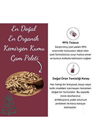 Çam Peleti Tavşan Kumu Net 10 kg - 20 lt - Topaklanmayan %100 Organik Cam Peledi