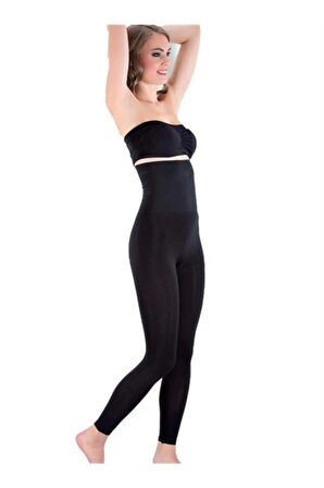 Kadın Siyah İki Beden Inceltici Korse Tayt