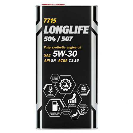 MN7715-5ME O.E.M LONGLIFE 504/507 API/SN ACEA C3-16 SAE 5W-30  (METAL) 5 L