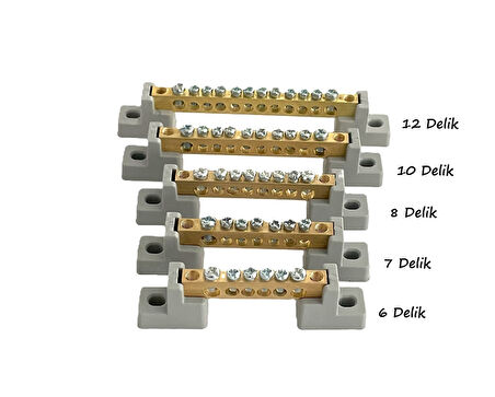 Meepo Nötr Barası 10 Delik 63A (6x8) 5 Adet